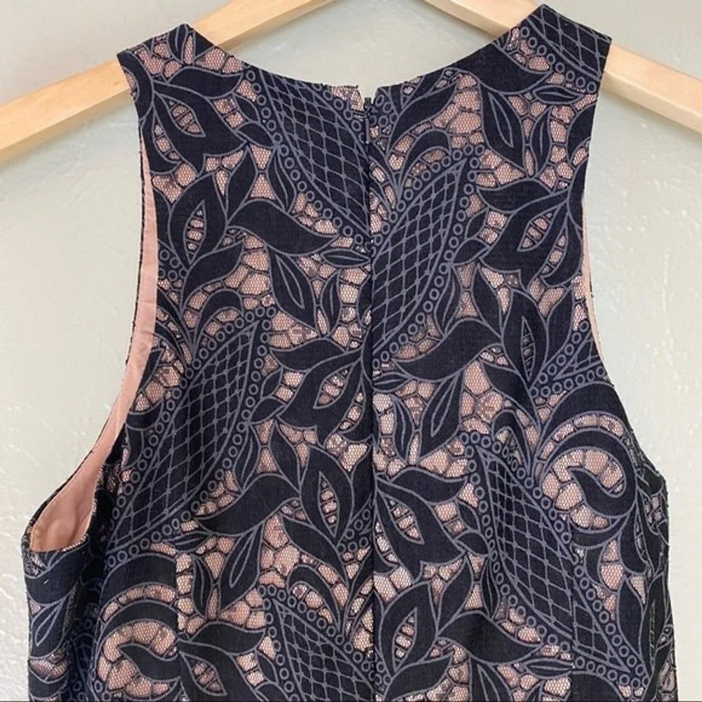 AIDEN MATTOX Black Sheer‎ Lace Dress Mini Party Formal  8 Event Fit Flare Cruise